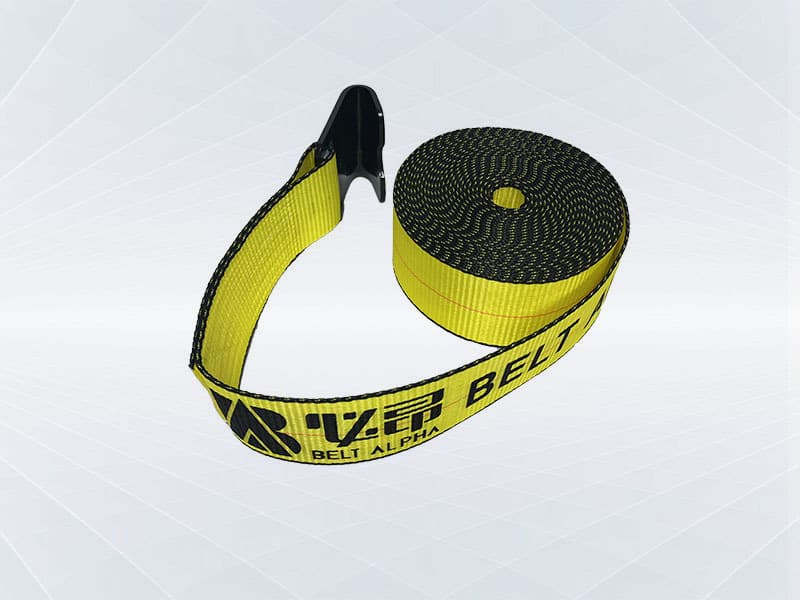 Winch strap for 4 flat hook